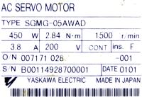 Yaskawa SGMG-05AWAD image