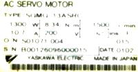 Yaskawa SGMG-13ASRC image
