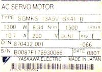Yaskawa SGMKS-13A5V-BK41-B image